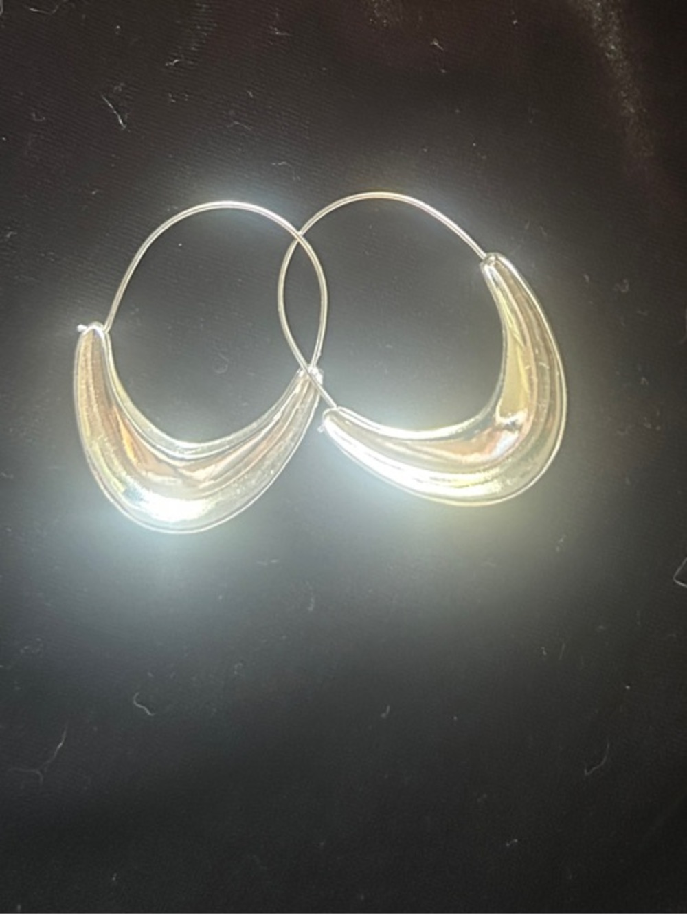 Polished Gold Crescent Hoop Earrings for Women